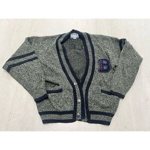 VTG Y2K 90’s Bugle Boy‎ Cardigan Men’s University Letterman Sweater Spellout